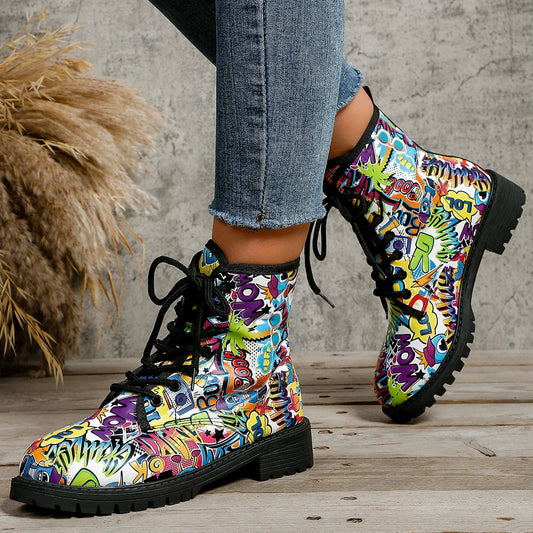 Graffiti Short Boots MIKI