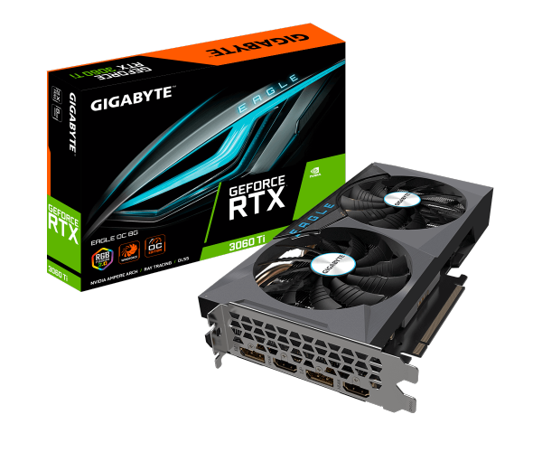 כרטיס מסך Gigabyte RTX3060Ti Eagle OC 8GB 2.0 256Bit Pcie 4.0 LHR