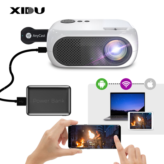 Mini Projector Support 1080P Full HD Native 480P LED Projector for Android Phone Iphone Ipad Stick Roku Chromecast Beamer