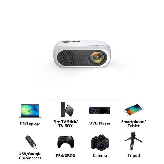 Mini Projector Support 1080P Full HD Native 480P LED Projector for Android Phone Iphone Ipad Stick Roku Chromecast Beamer