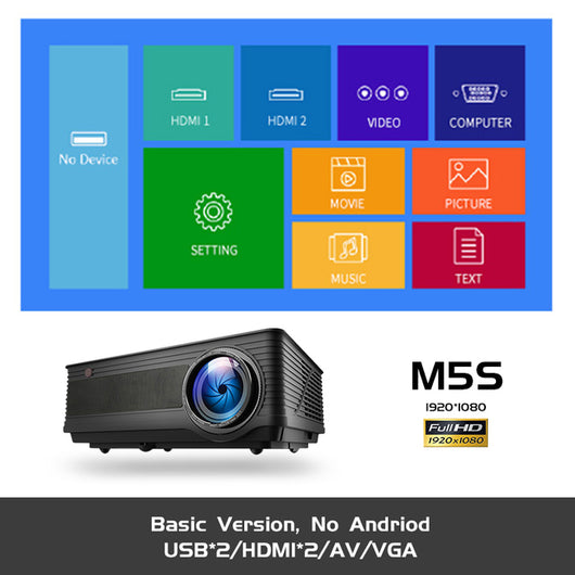 ALSTON M5S M5SW Full HD 1080P Projector Support 4K Android Wifi 7000 Lumens Smart Phone TV Box with Gift