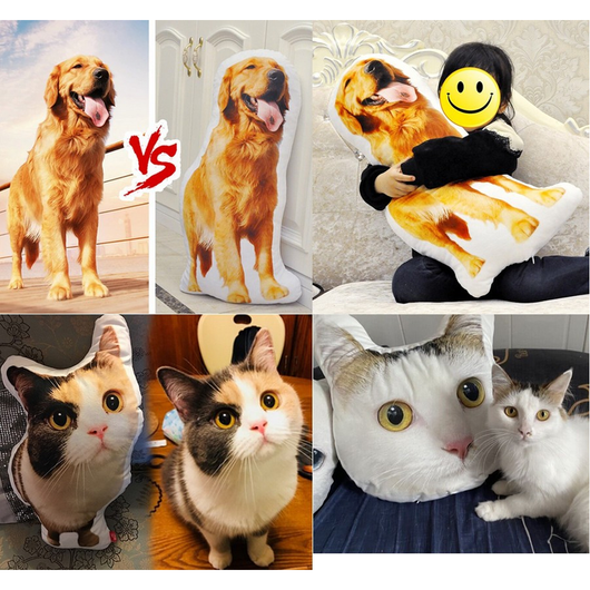 Custom Pet Face Photo 3D Portrait Pillow-Inspiring Wave