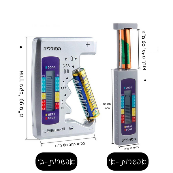 הסולליה - בודק בטריות - משלוח חינם